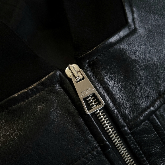 Versace Collection Greca Lamb Leather Bomber Jacket - Picture 5 of 9